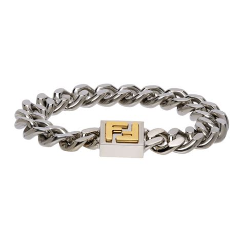 fendi silver and gold bracelet